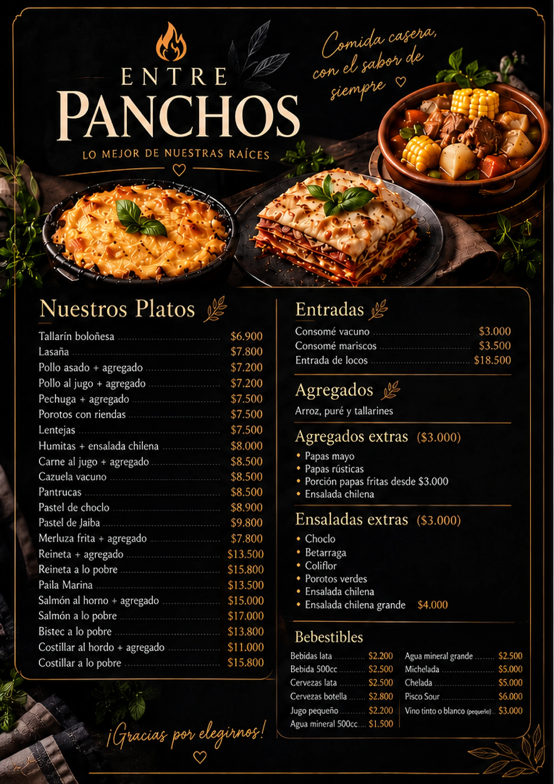 Menú Entre Pachos
